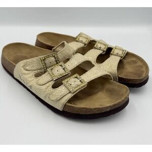 Birkenstock Betula Arizona Women Gold Snakeskin Sandal Slide Size 41 US L‎ 10
